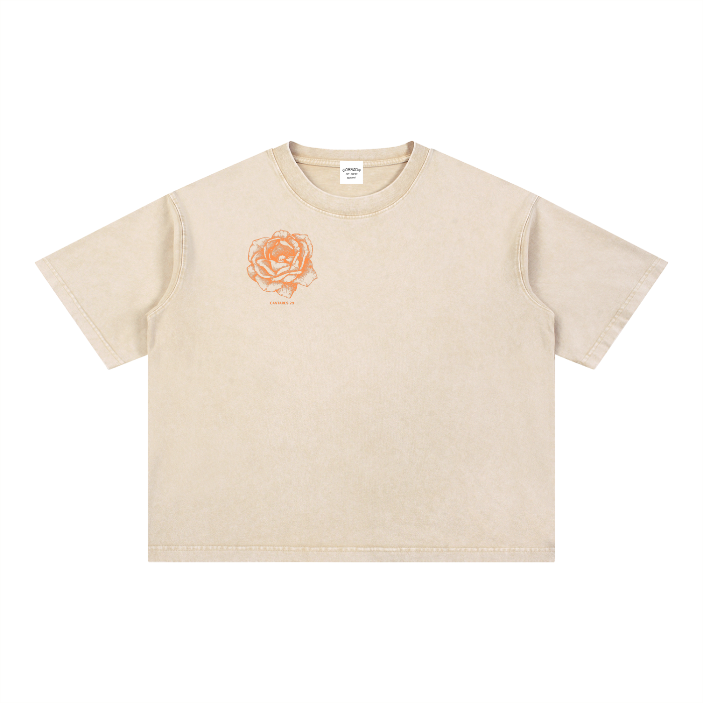 CANTARES 2:1/ ROSA DE SARON Mineral Wash Boxy Cotton T-Shirt