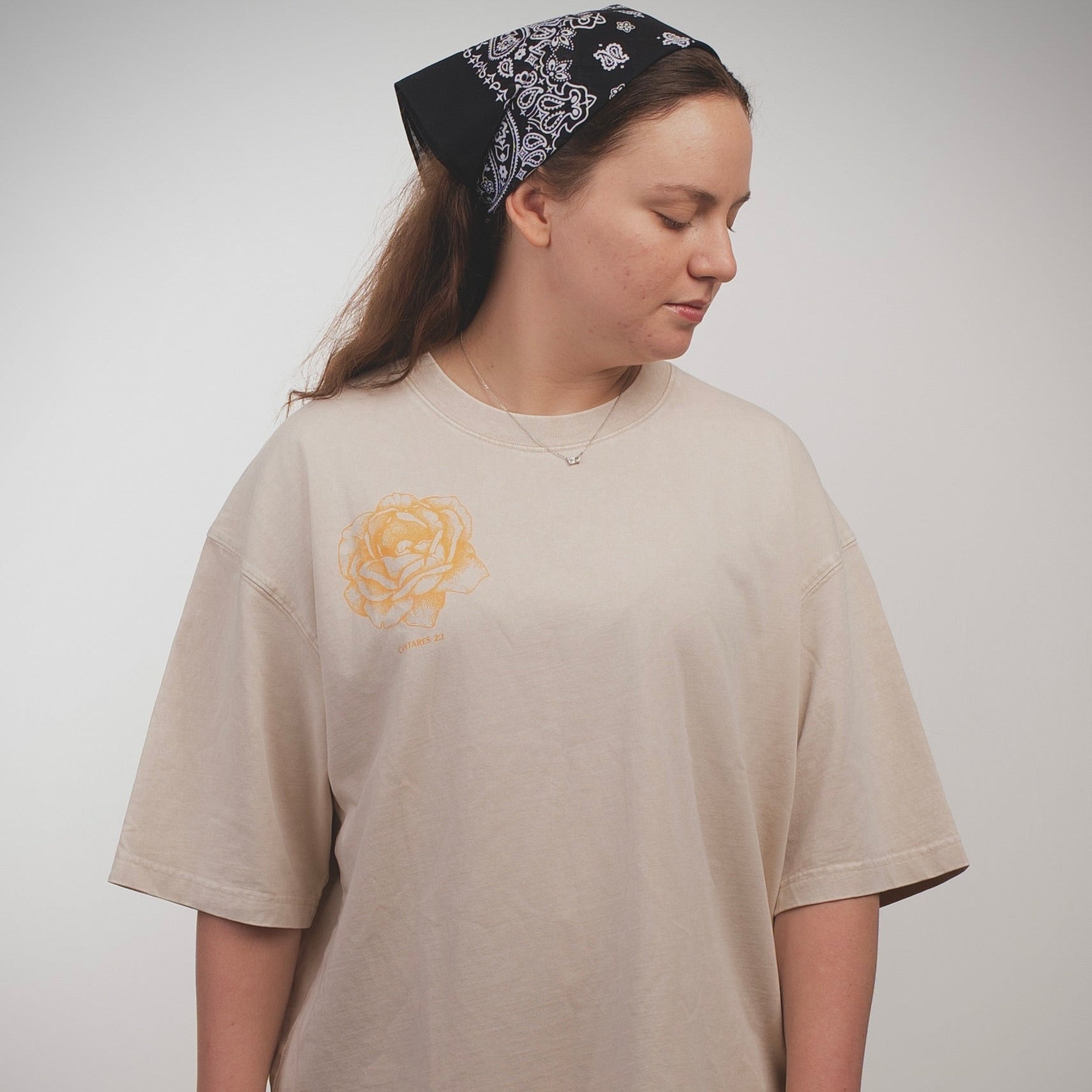 CANTARES 2:1/ ROSA DE SARON Mineral Wash Boxy Cotton T-Shirt