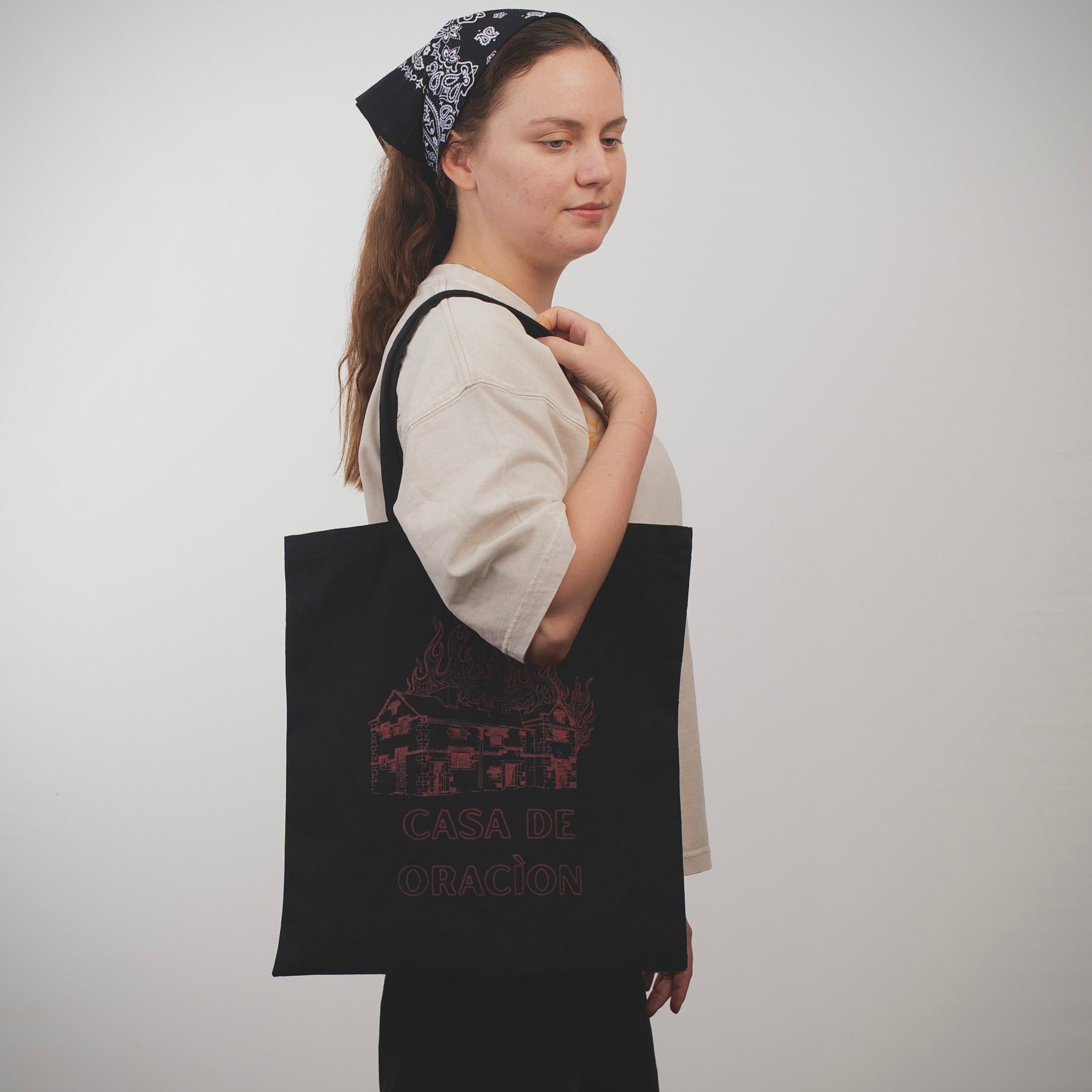 CASA DE ORACÌON Cotton Canvas Tote Bag