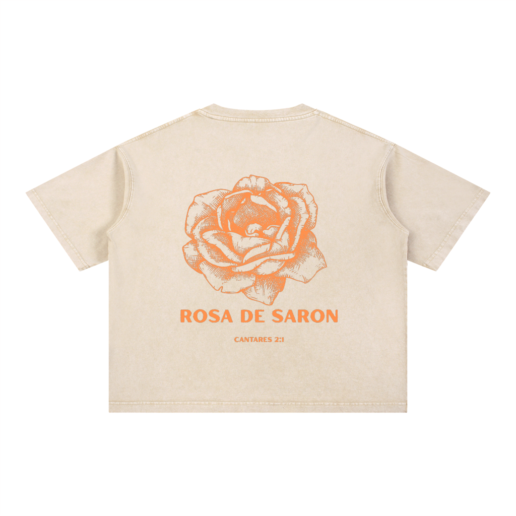 CANTARES 2:1/ ROSA DE SARON Mineral Wash Boxy Cotton T-Shirt